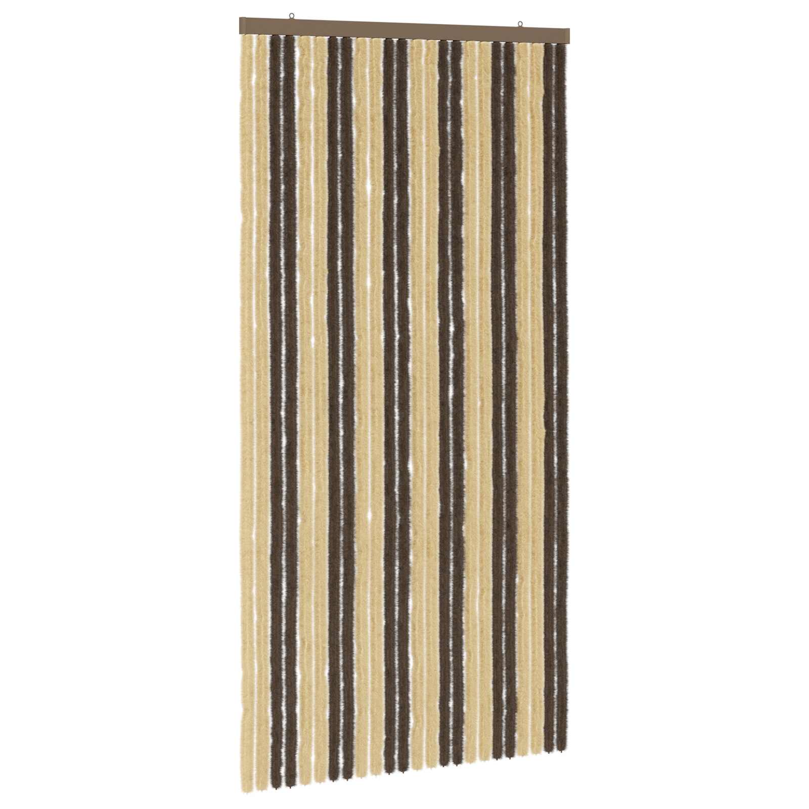 Κουρτίνα εντόμων Chenille Σκούρο καφέ και μπεζ 100 x 200 cm