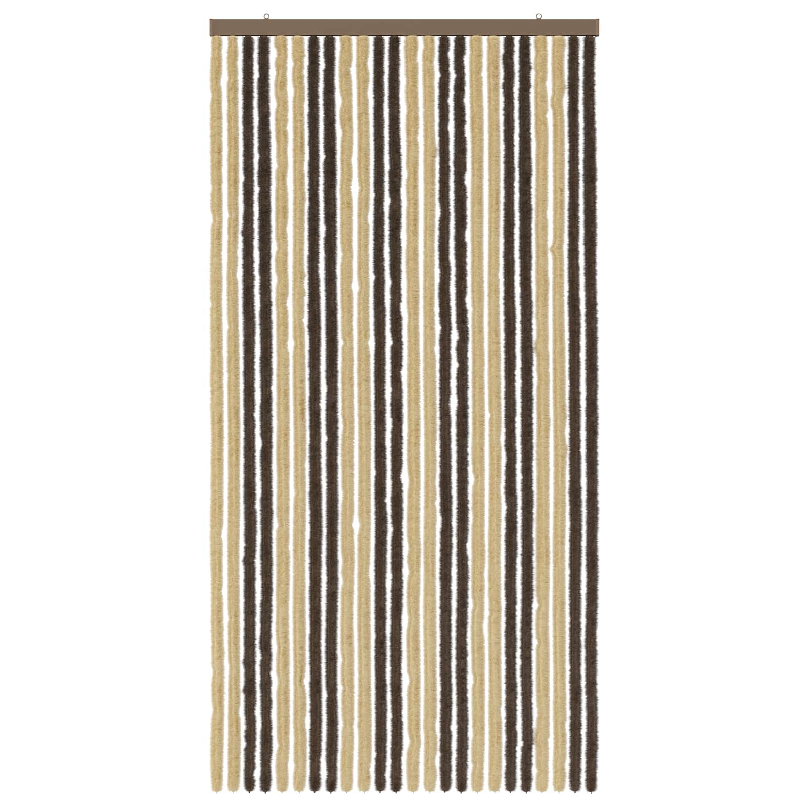 Κουρτίνα εντόμων Chenille Σκούρο καφέ και μπεζ 100 x 200 cm