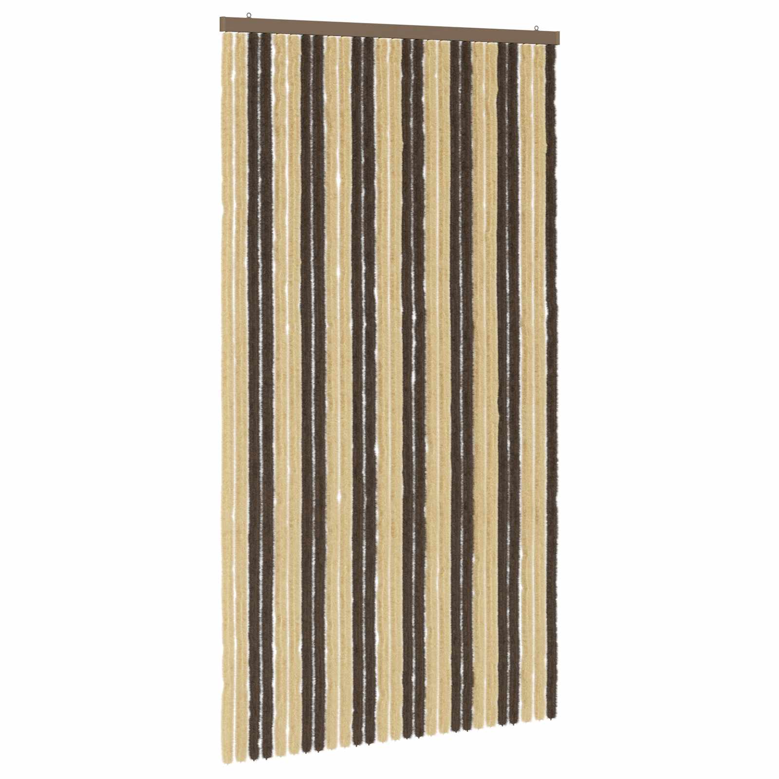 Κουρτίνα εντόμων Chenille Σκούρο καφέ και μπεζ 118 x 220 cm