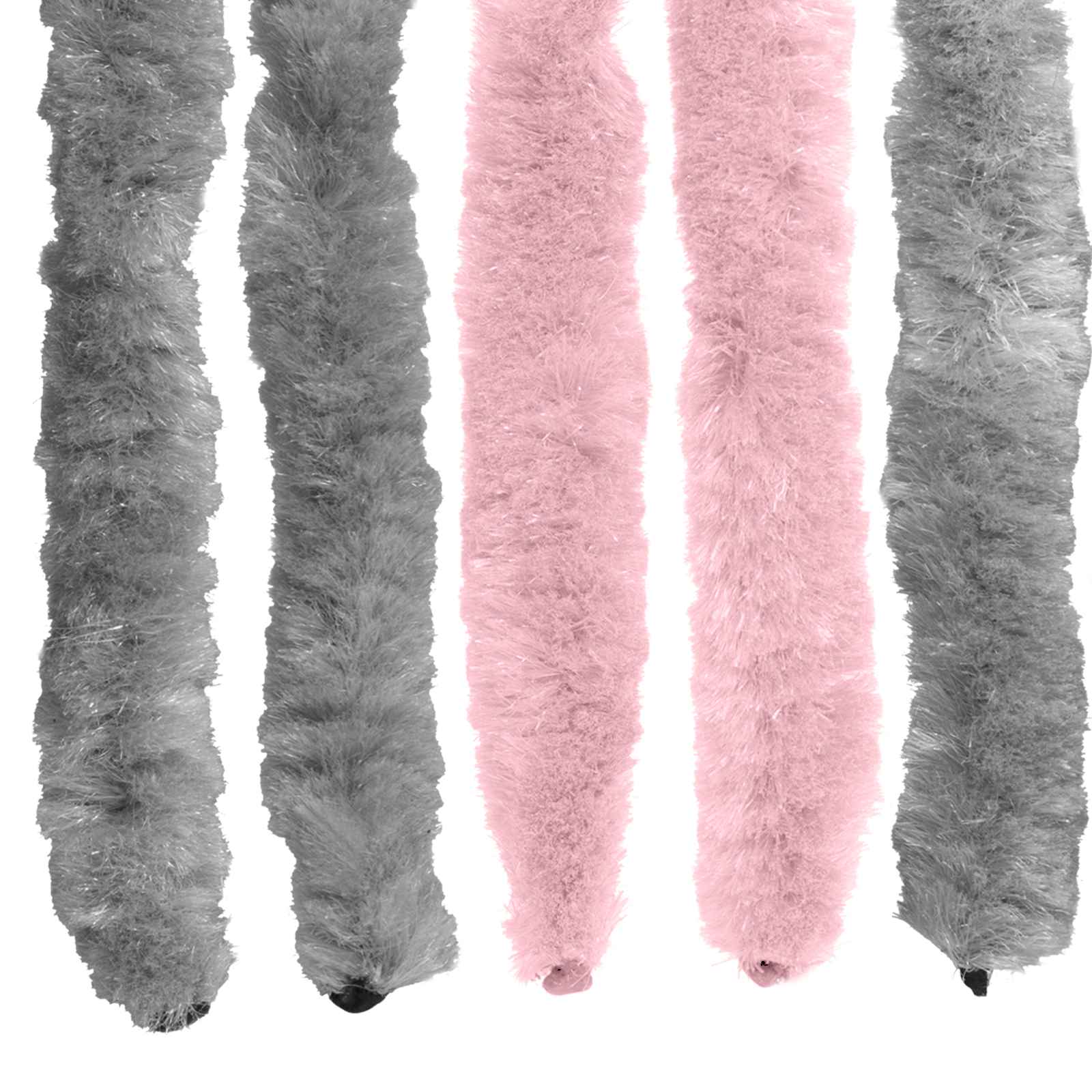 Κουρτίνα εντόμων Chenille Ασημί Γκρι και Ροζ 56 x 185 cm