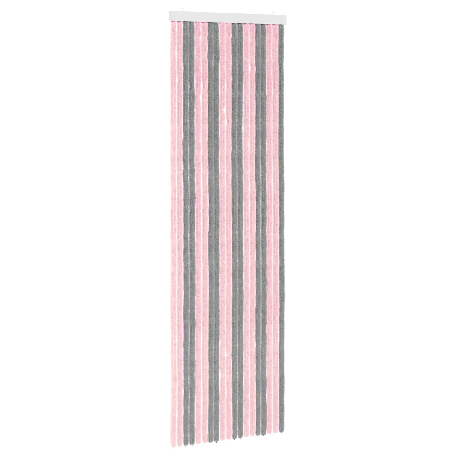 Κουρτίνα εντόμων Chenille Ασημί Γκρι και Ροζ 56 x 185 cm