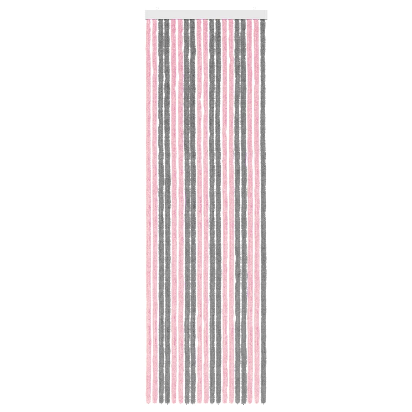 Κουρτίνα εντόμων Chenille Ασημί Γκρι και Ροζ 56 x 185 cm