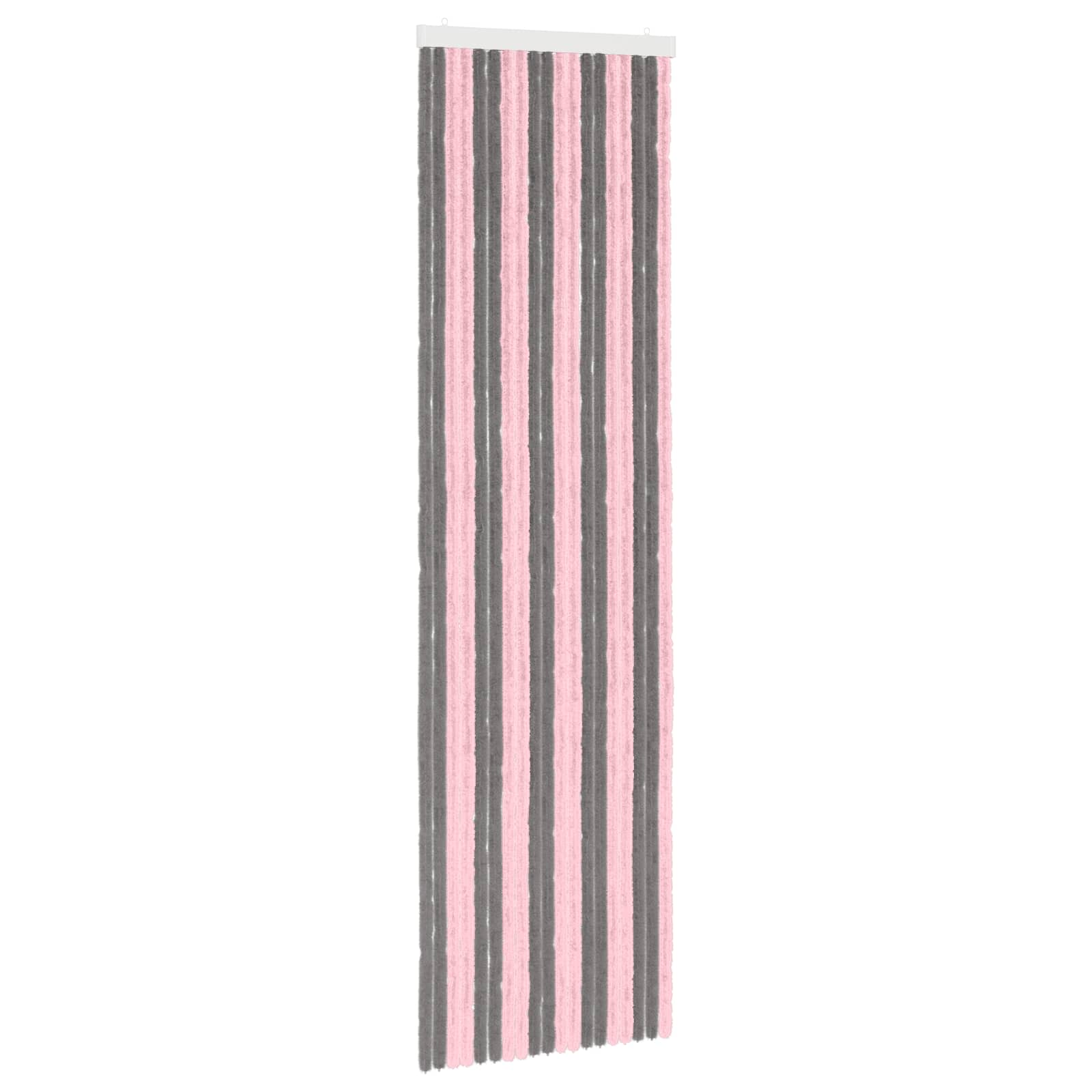 Κουρτίνα εντόμων Chenille Ασημί Γκρι και Ροζ 56 x 200 cm