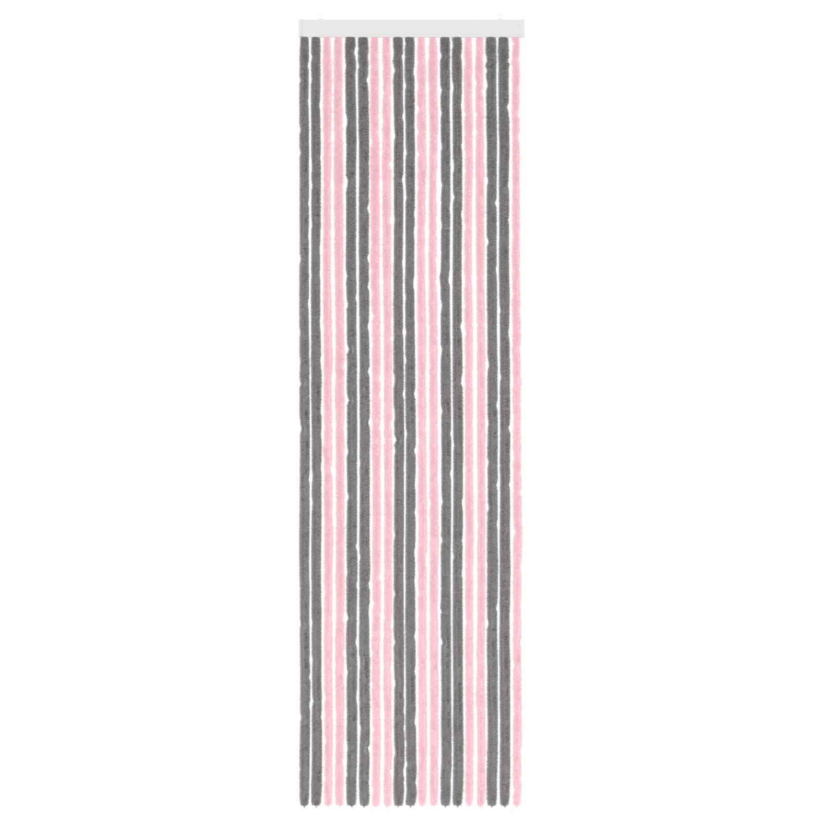 Κουρτίνα εντόμων Chenille Ασημί Γκρι και Ροζ 56 x 200 cm