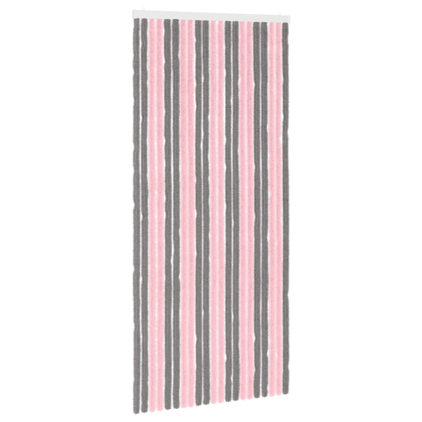 Κουρτίνα εντόμων Chenille Ασημί Γκρι και Ροζ 90 x 200 cm