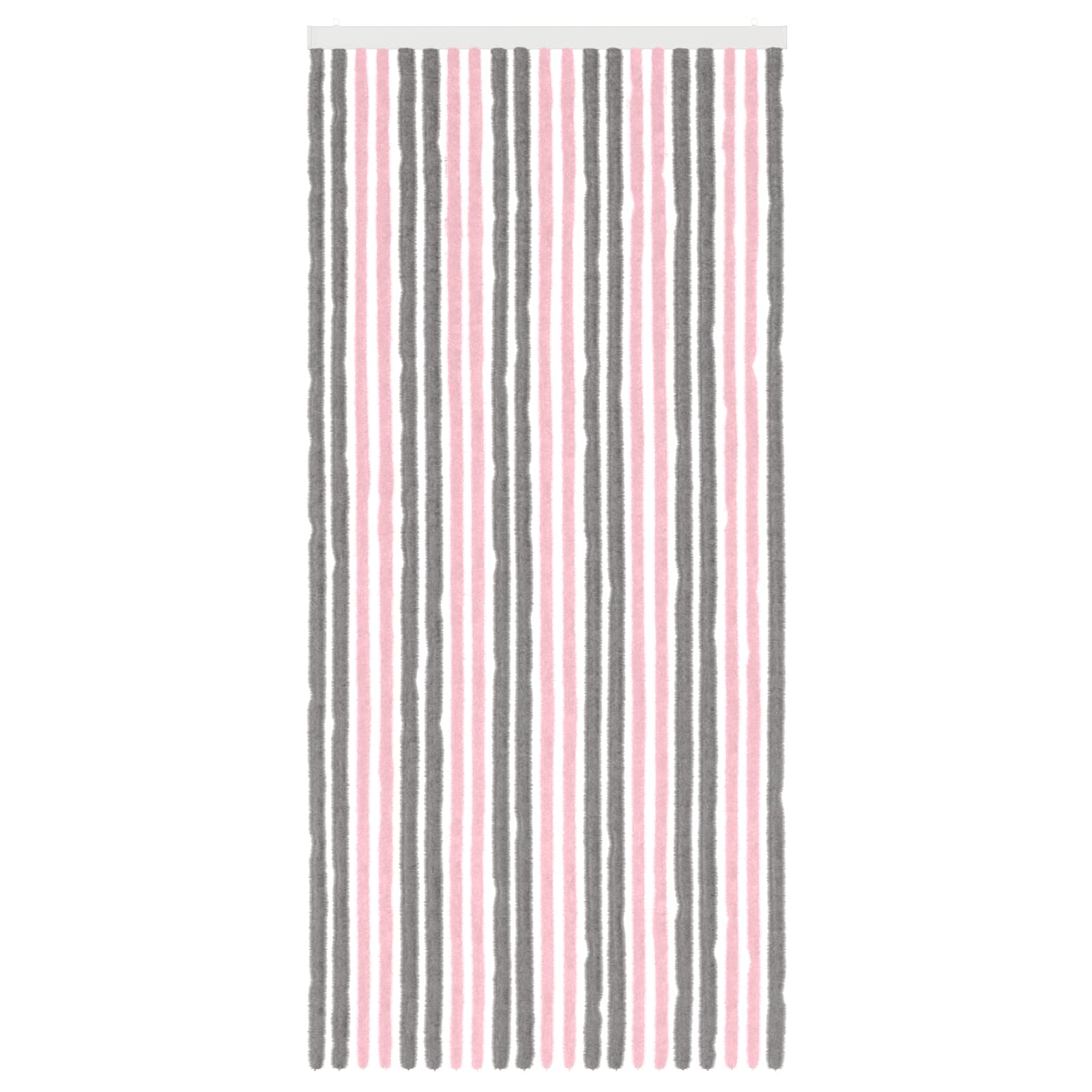 Κουρτίνα εντόμων Chenille Ασημί Γκρι και Ροζ 90 x 200 cm