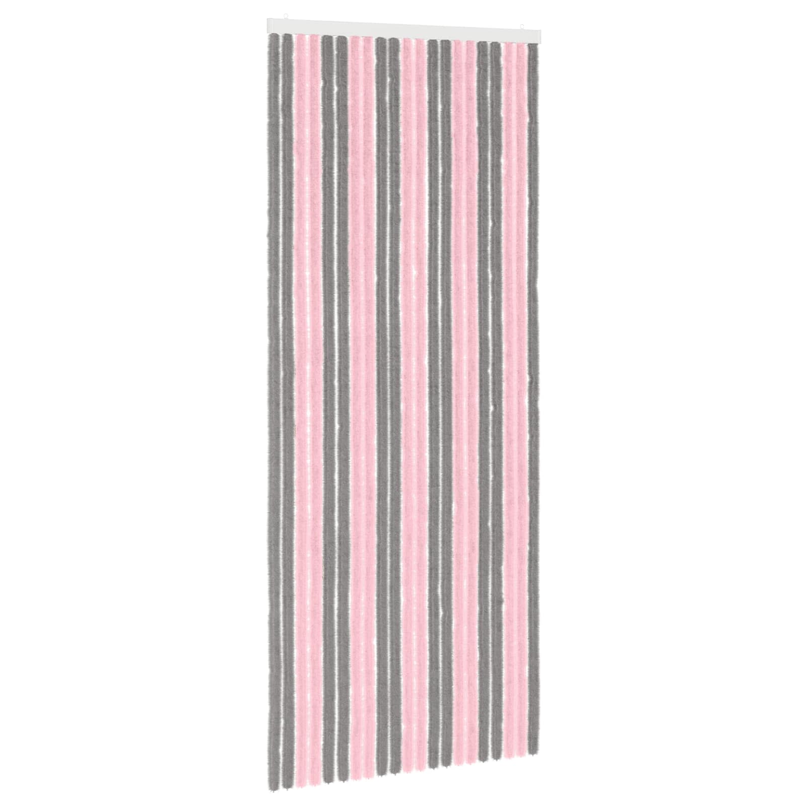 Κουρτίνα εντόμων Chenille Ασημί Γκρι και Ροζ 90 x 220 cm