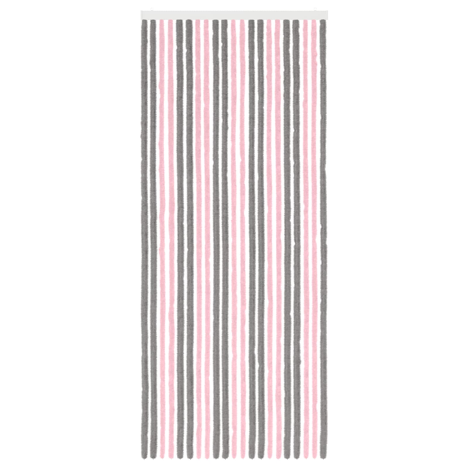 Κουρτίνα εντόμων Chenille Ασημί Γκρι και Ροζ 90 x 220 cm
