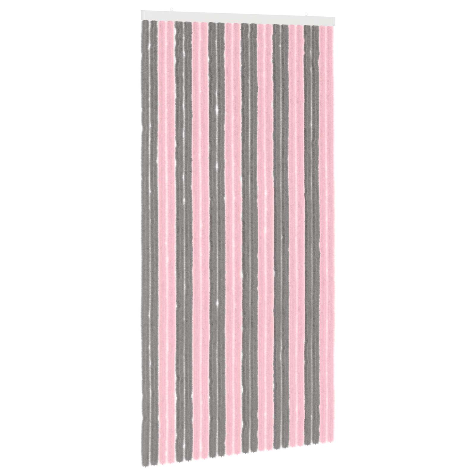 Κουρτίνα εντόμων Chenille Ασημί Γκρι και Ροζ 100 x 200 cm