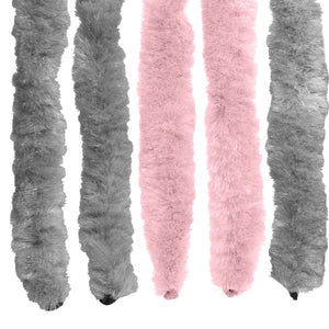 Κουρτίνα εντόμων Chenille Ασημί Γκρι και Ροζ 100 x 220 cm - Pakobazaar