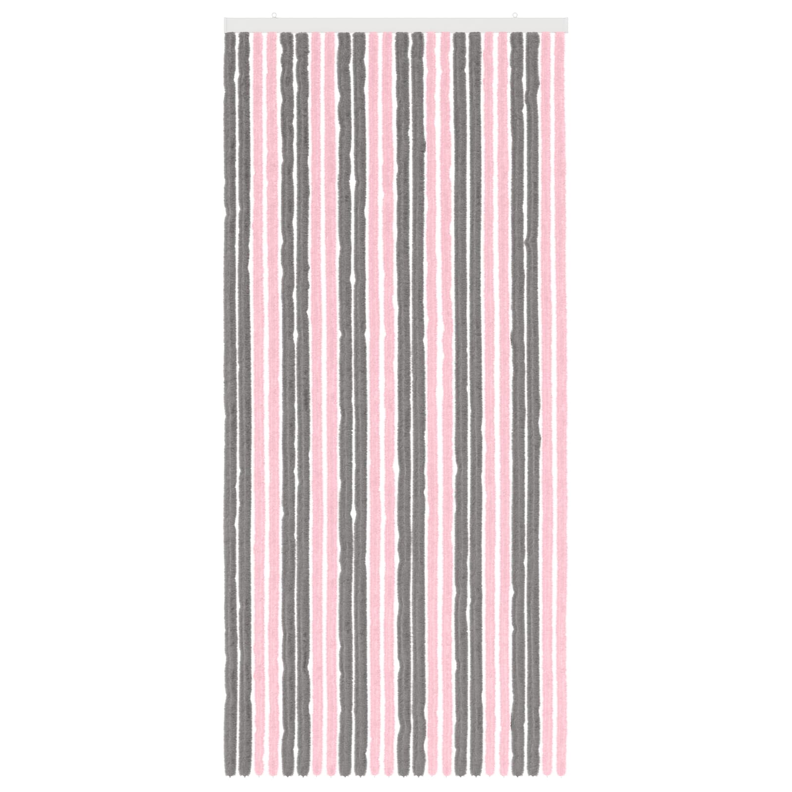 Κουρτίνα εντόμων Chenille Ασημί Γκρι και Ροζ 100 x 220 cm