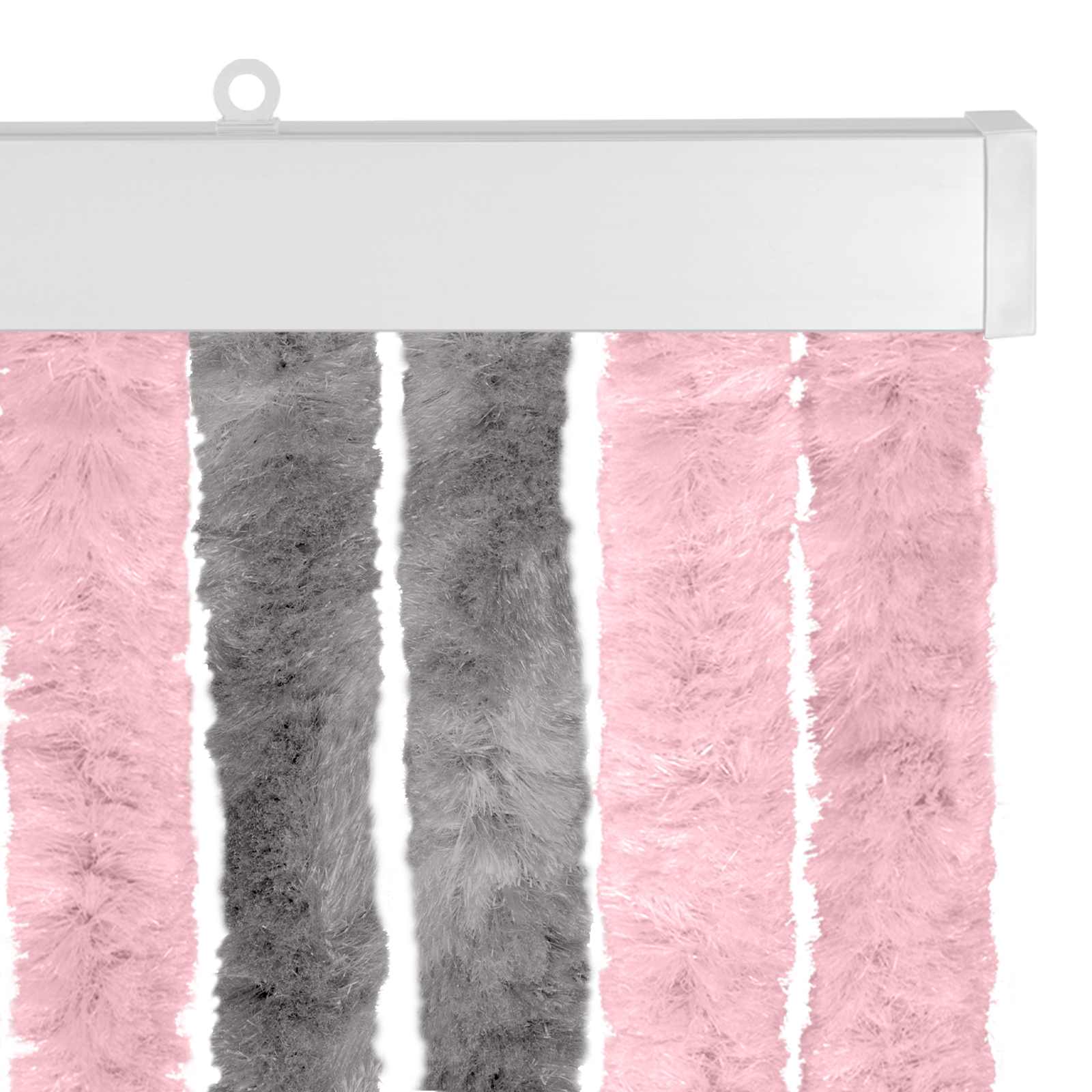 Κουρτίνα εντόμων Chenille Ασημί Γκρι και Ροζ 100 x 230 cm