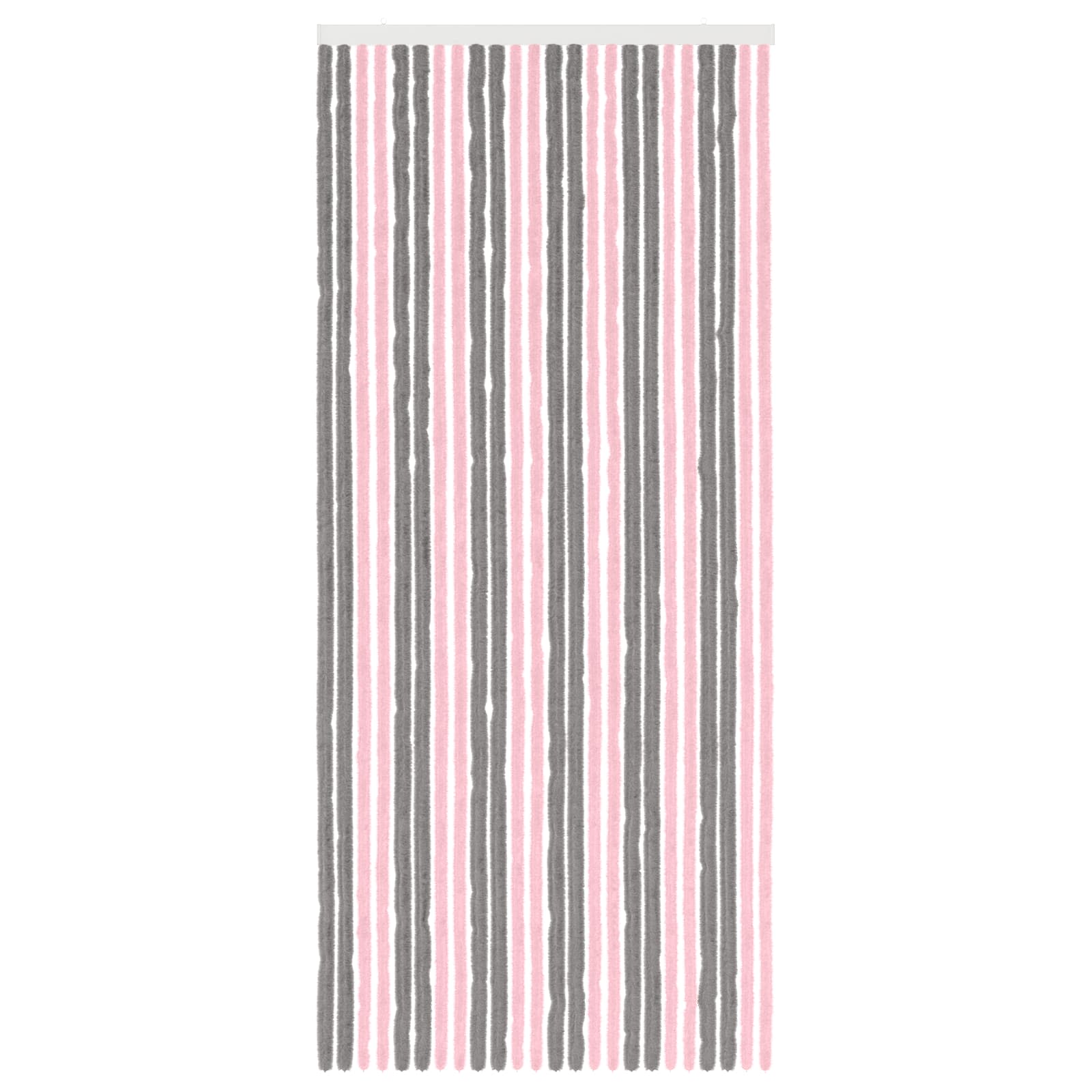 Κουρτίνα εντόμων Chenille Ασημί Γκρι και Ροζ 100 x 230 cm