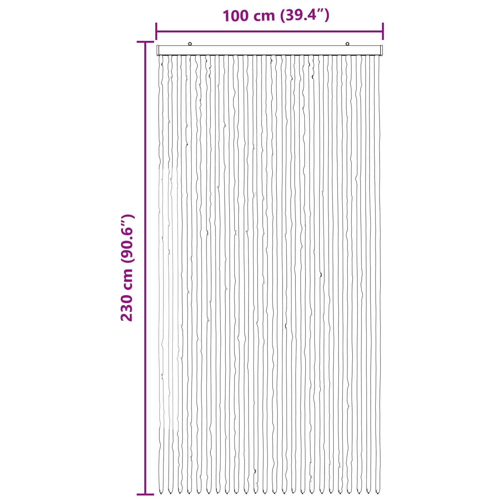 Κουρτίνα εντόμων Chenille Καφέ και μπεζ 100 x 230 cm 100% PP
