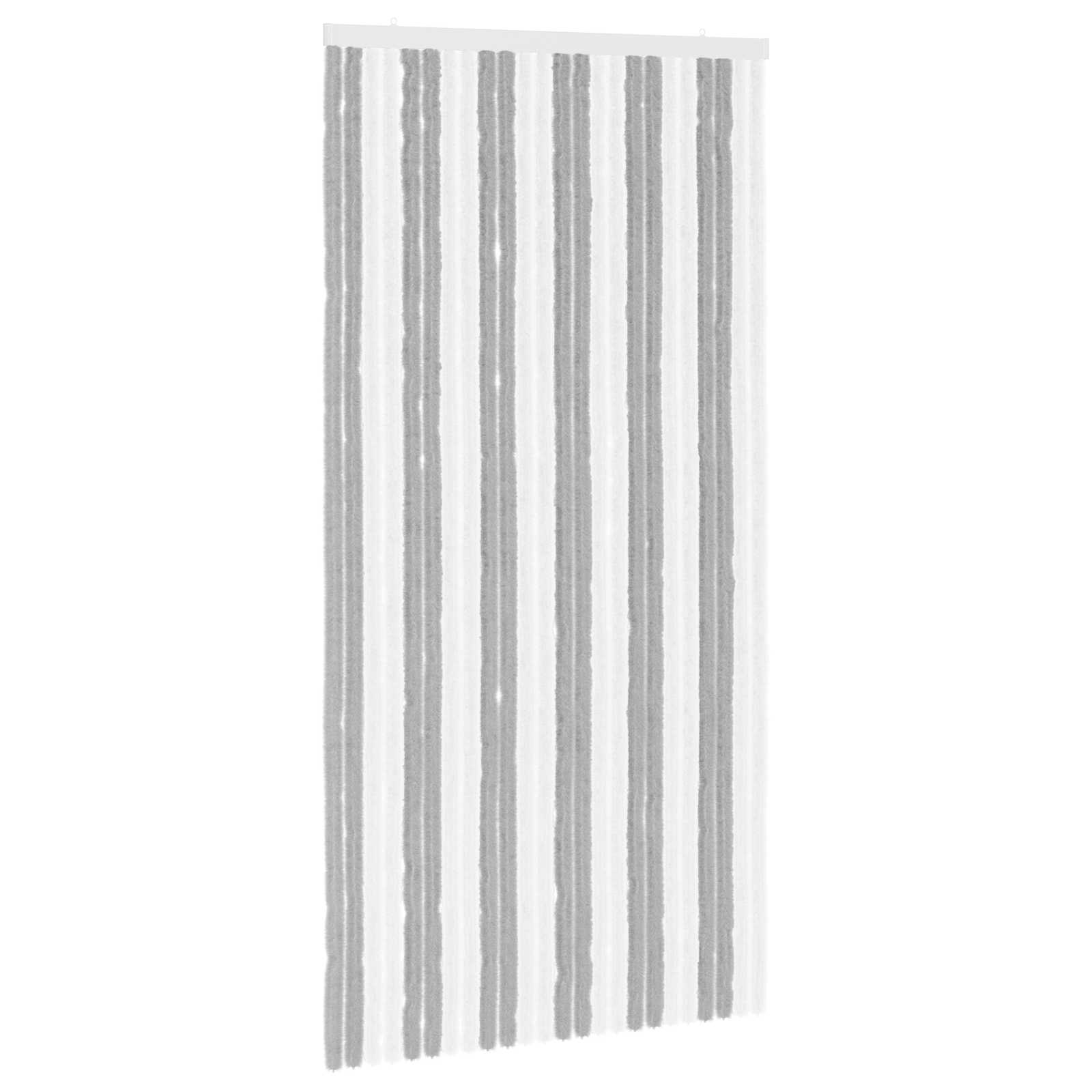 Κουρτίνα εντόμων Chenille Γκρι και Λευκό 100 x 200 cm 100% PP