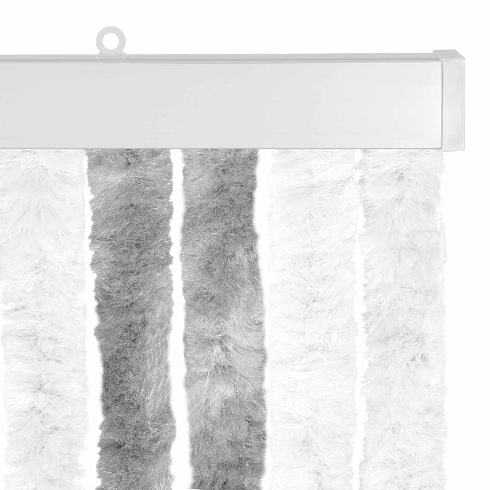 Κουρτίνα εντόμων Chenille Γκρι και Λευκό 100 x 220 cm 100% PP - Pakobazaar