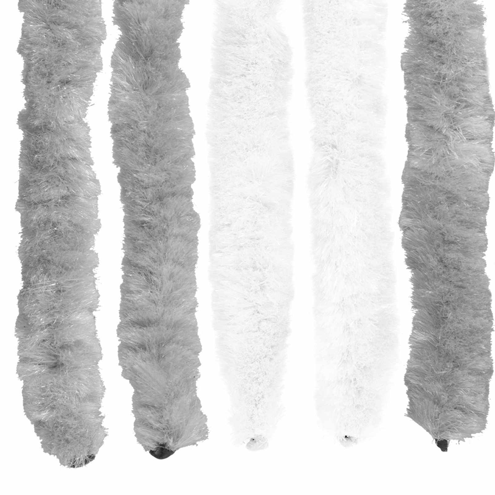 Κουρτίνα εντόμων Chenille Γκρι και Λευκό 100 x 220 cm 100% PP - Pakobazaar