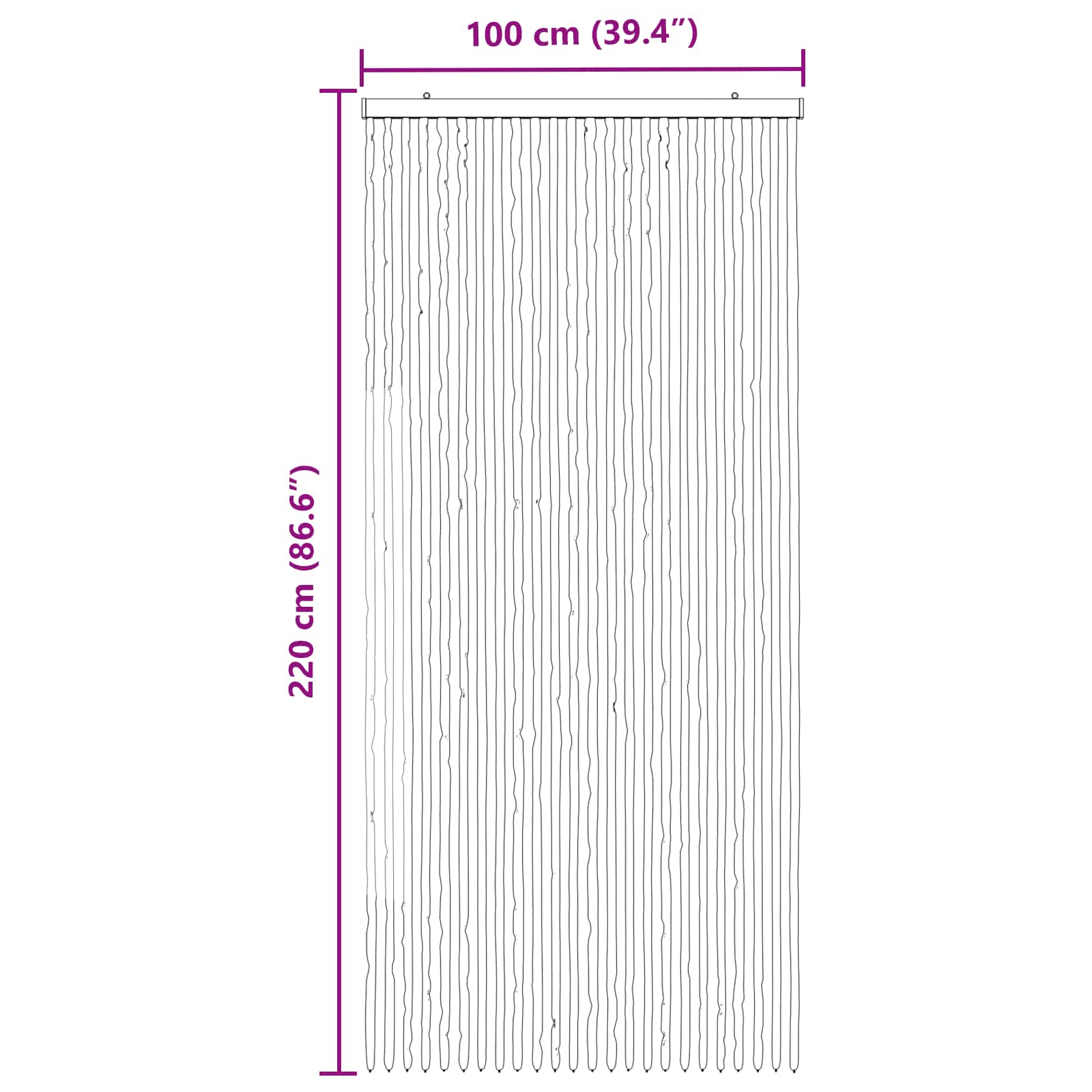 Κουρτίνα εντόμων Chenille Γκρι και Λευκό 100 x 220 cm 100% PP - Pakobazaar