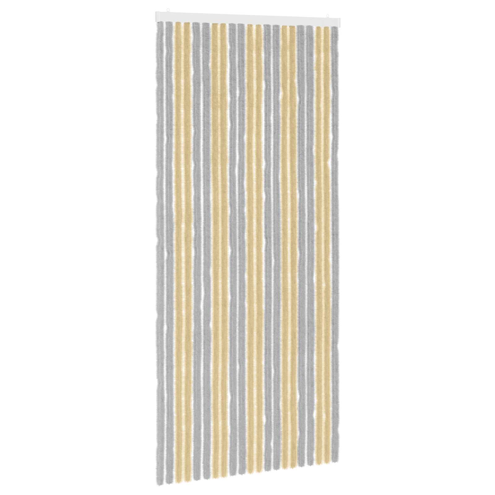 Κουρτίνα εντόμων Chenille Γκρι και Μπεζ 90 x 200 cm 100% PP