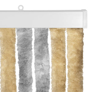 Κουρτίνα εντόμων Chenille Γκρι και Μπεζ 90 x 220 cm 100% PP - Pakobazaar