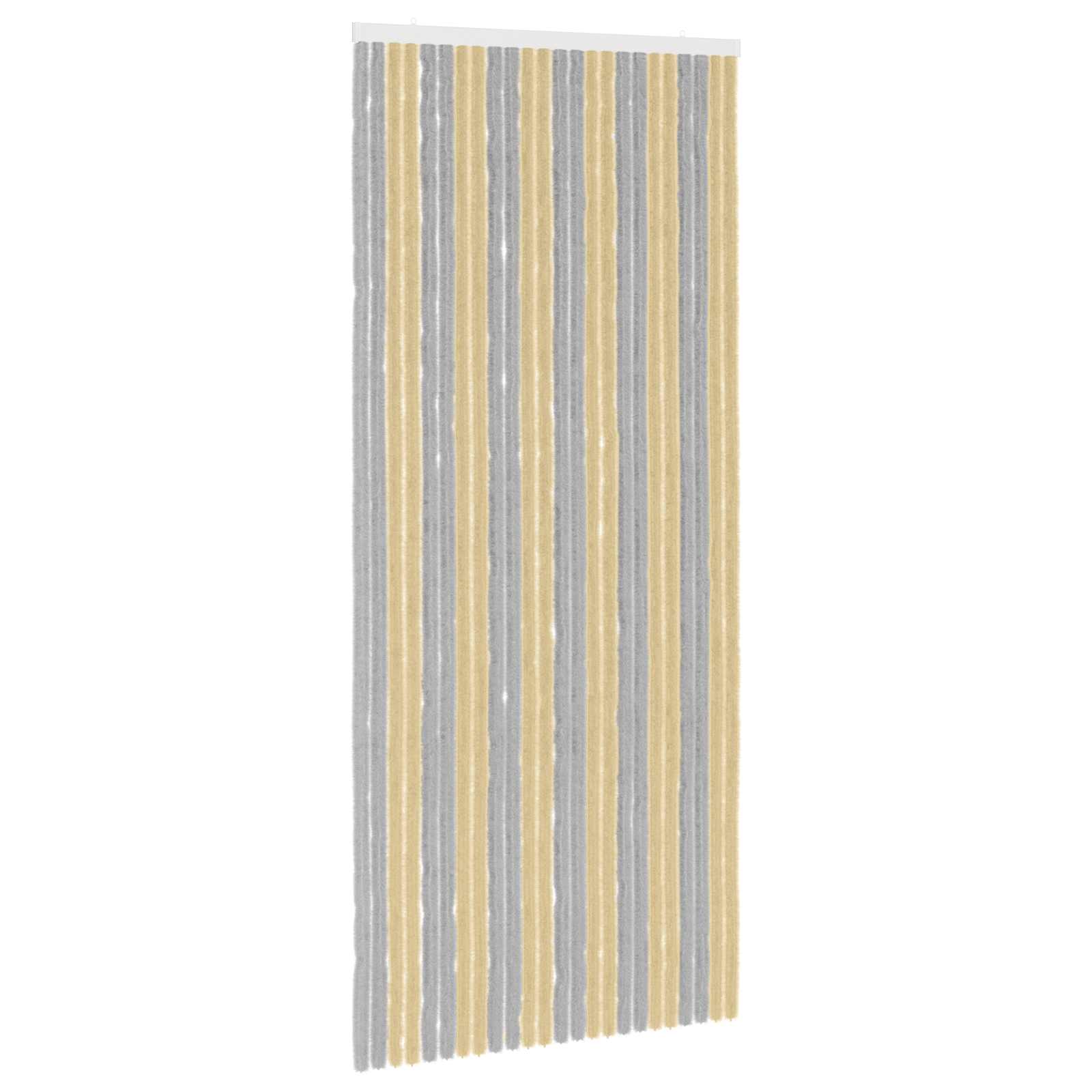 Κουρτίνα εντόμων Chenille Γκρι και Μπεζ 100 x 230 cm 100% PP