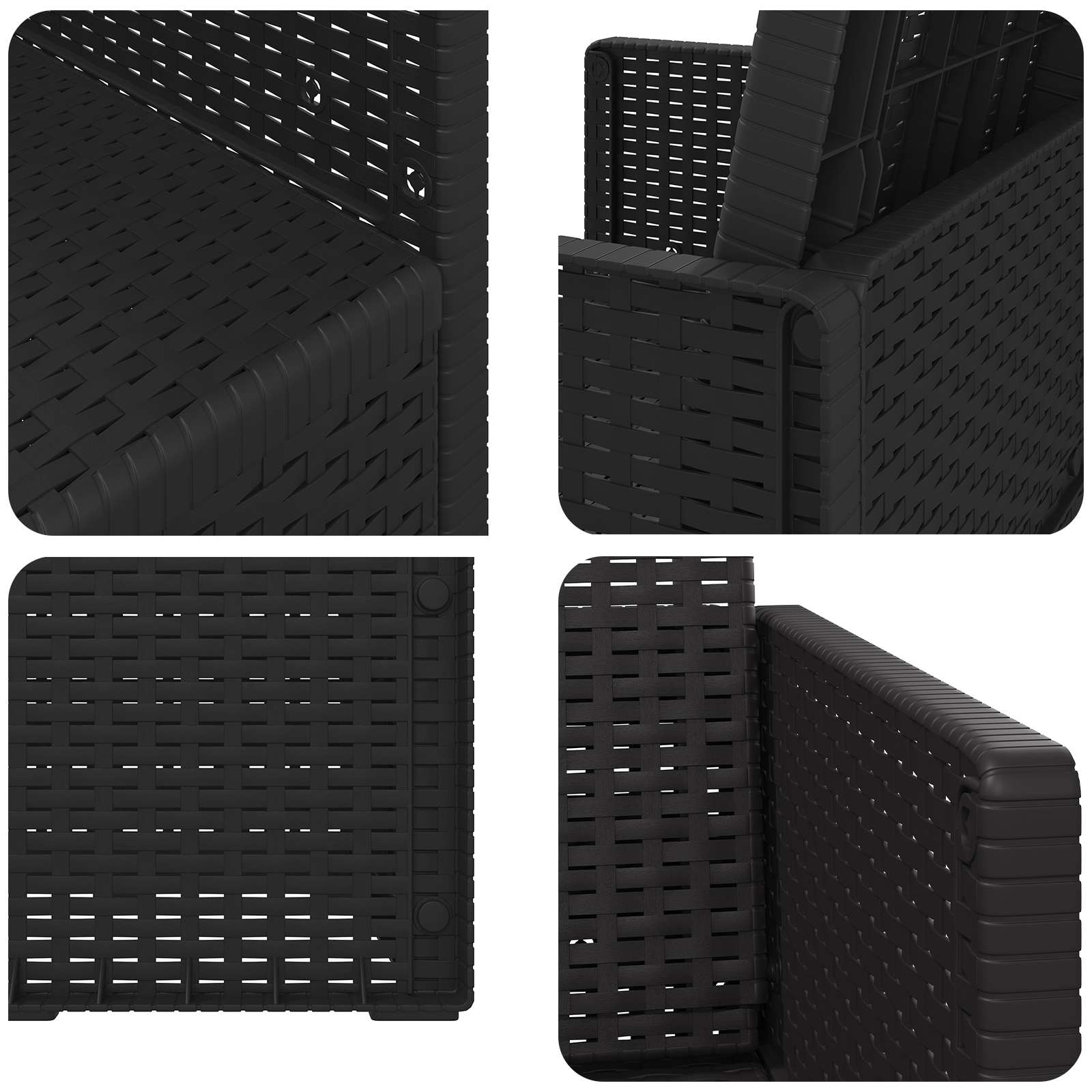 Καρέκλες Εστιατορίου Κήπου 2 pcs Ανθρακί 53 x 47 x 88,5 εκ PP - Pakobazaar