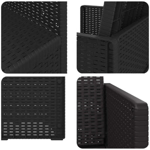Καρέκλες Εστιατορίου Κήπου 2 pcs Ανθρακί 53 x 47 x 88,5 εκ PP - Pakobazaar