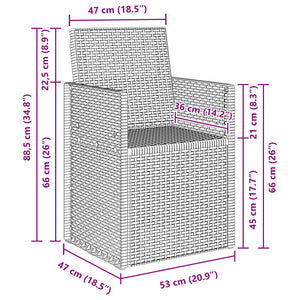 Καρέκλες Εστιατορίου Κήπου 2 pcs Ανθρακί 53 x 47 x 88,5 εκ PP - Pakobazaar