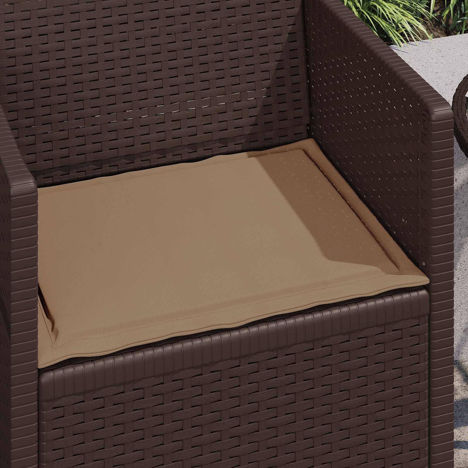 Μαξιλάρια καθισμάτων 2 pcs Taupe 47 x 36 x 2 εκ. Πολυεστέρας - Pakobazaar