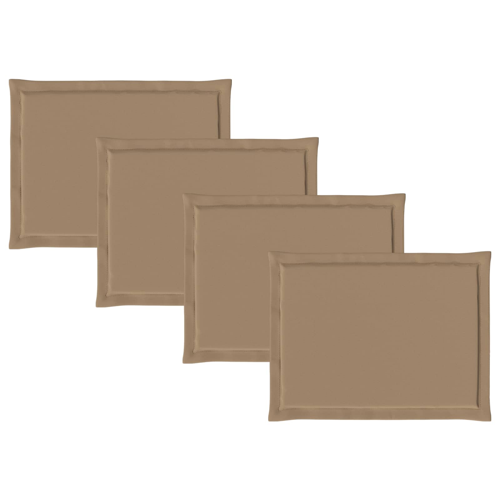 Μαξιλάρια καθισμάτων 4 pcs Taupe 47 x 36 x 2 εκ. Πολυεστέρας - Pakobazaar