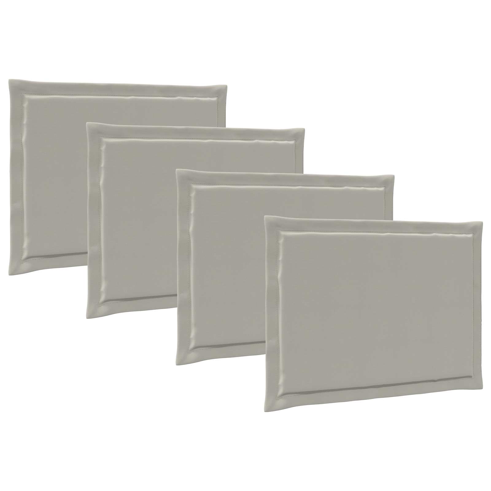 Μαξιλάρια καθισμάτων 4 pcs Ανοιχτό γκρι 47 x 36 x 2 εκ. - Pakobazaar