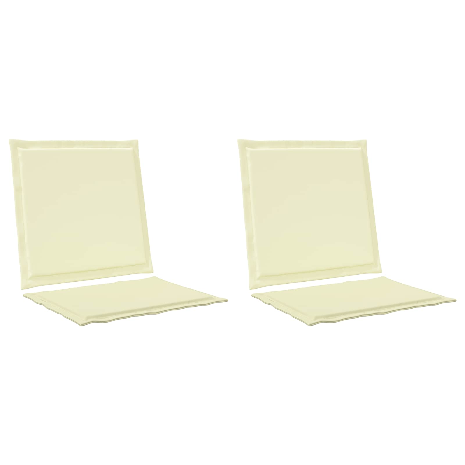 Μαξιλάρια Καθίσματος και Πλάτης 2 pcs Κρεμ 47 x 45 x 2 εκ - Pakobazaar