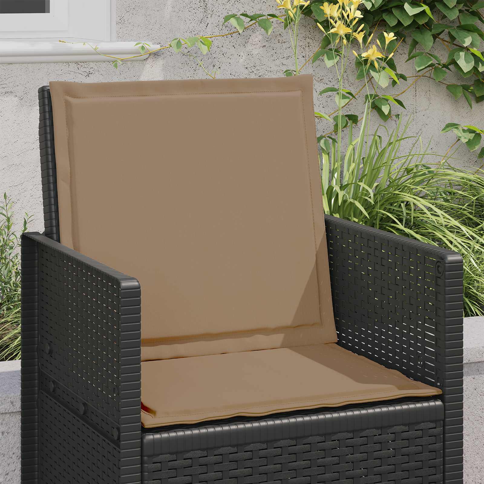 Μαξιλάρια Καθίσματος και Πλάτης 2 pcs Taupe 47 x 45 x 2 εκ - Pakobazaar