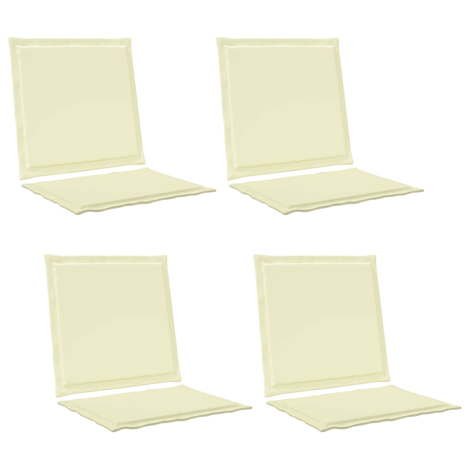 Μαξιλάρια Καθίσματος και Πλάτης 4 pcs Κρεμ 47 x 45 x 2 εκ - Pakobazaar
