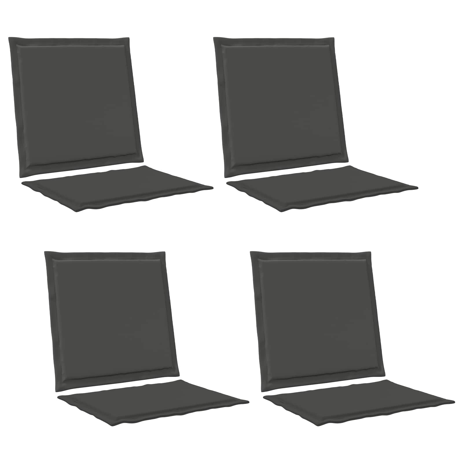 Μαξιλάρια Καθίσματος και Πλάτης 4 pcs Ανθρακί 47 x 45 x 2 εκ - Pakobazaar