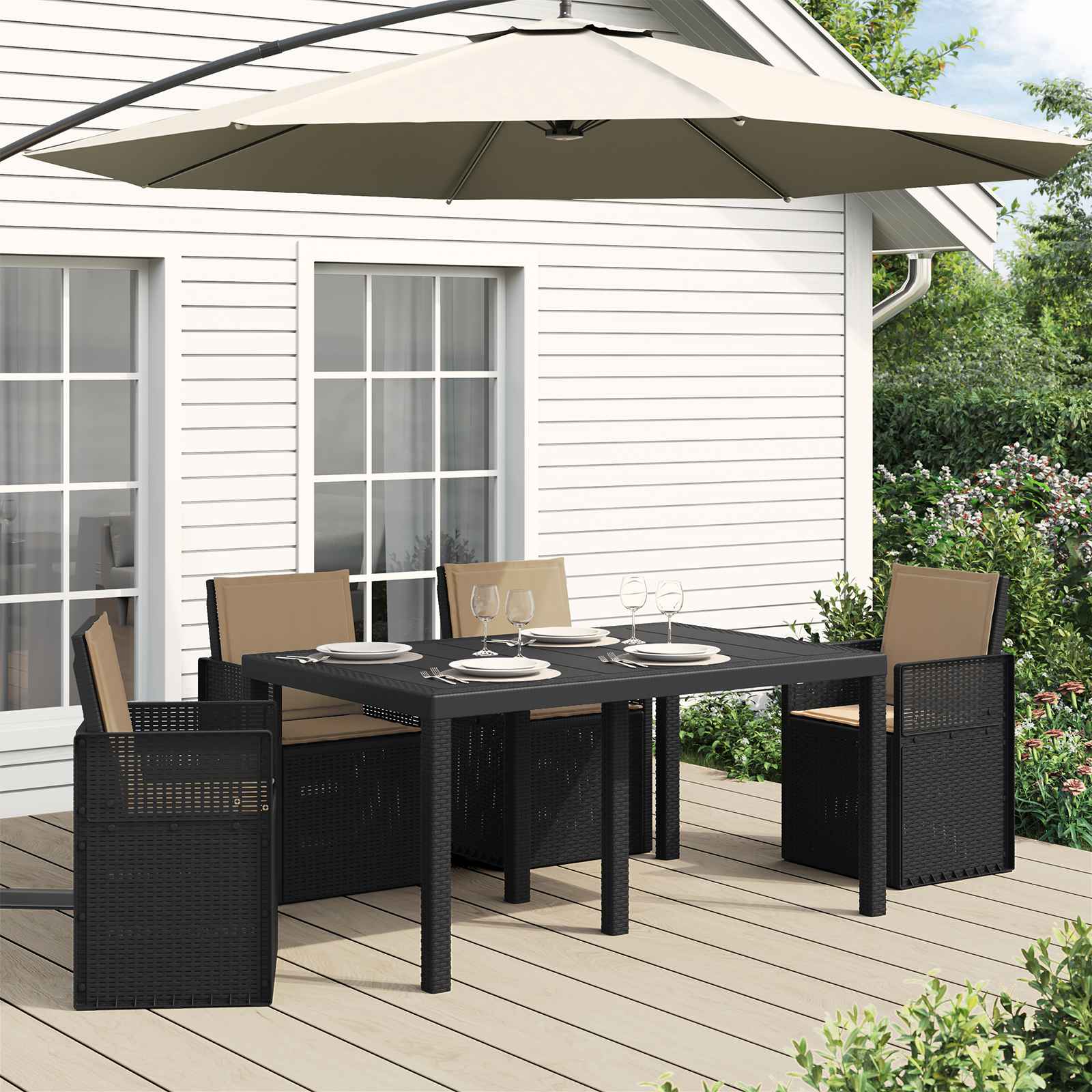 Μαξιλάρια Καθίσματος και Πλάτης 4 pcs Taupe 47 x 45 x 2 εκ - Pakobazaar