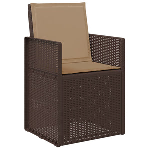 Καρέκλες Εστιατορίου Κήπου 2 pcs Καφέ και Taupe PP - Pakobazaar