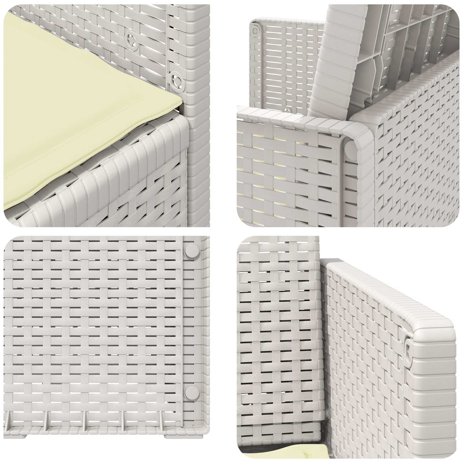Καρέκλες Εστιατορίου Κήπου 2 pcs Λευκό και Κρεμ PP - Pakobazaar
