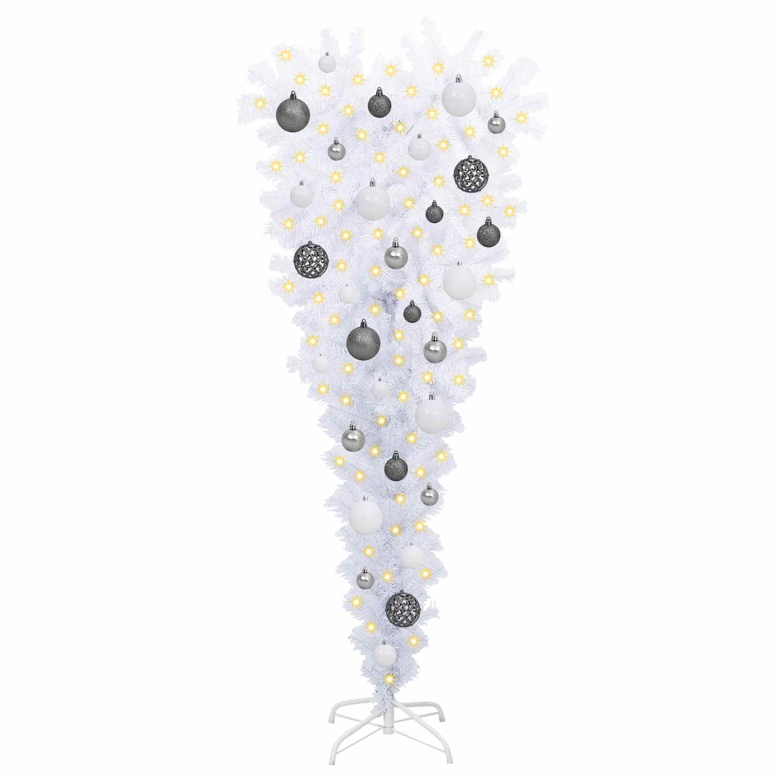 Τεχνητό Χριστουγεννιάτικο Δέντρο Λευκό 120 cm PVC και Ατσάλι - Pakobazaar