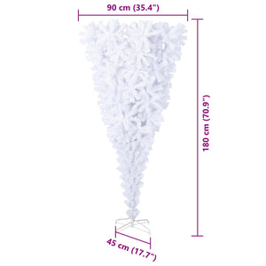 Τεχνητό Χριστουγεννιάτικο Δέντρο Λευκό 180 cm PVC και Ατσάλι - Pakobazaar