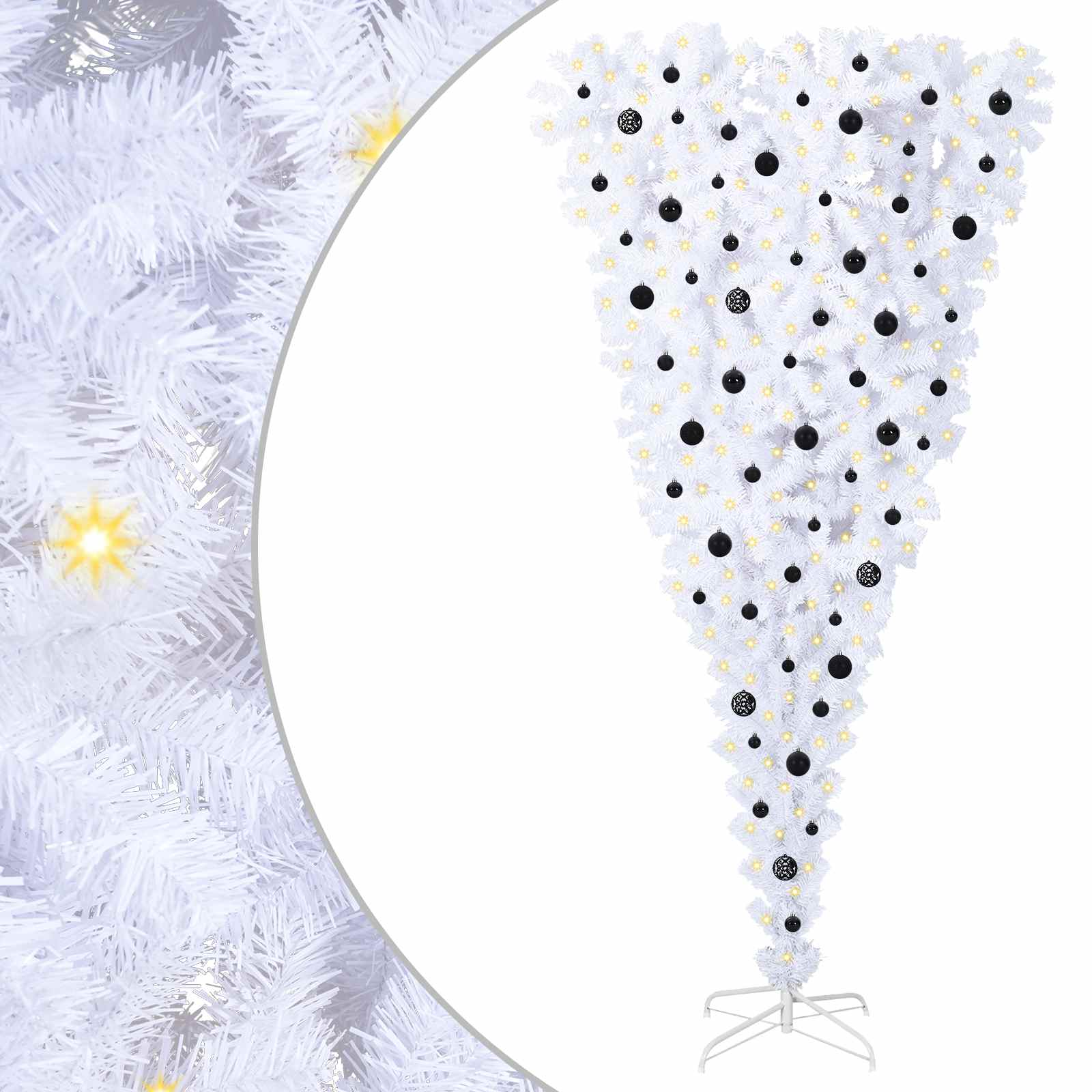 Τεχνητό Χριστουγεννιάτικο Δέντρο Λευκό 240 cm PVC και Χάλυβας