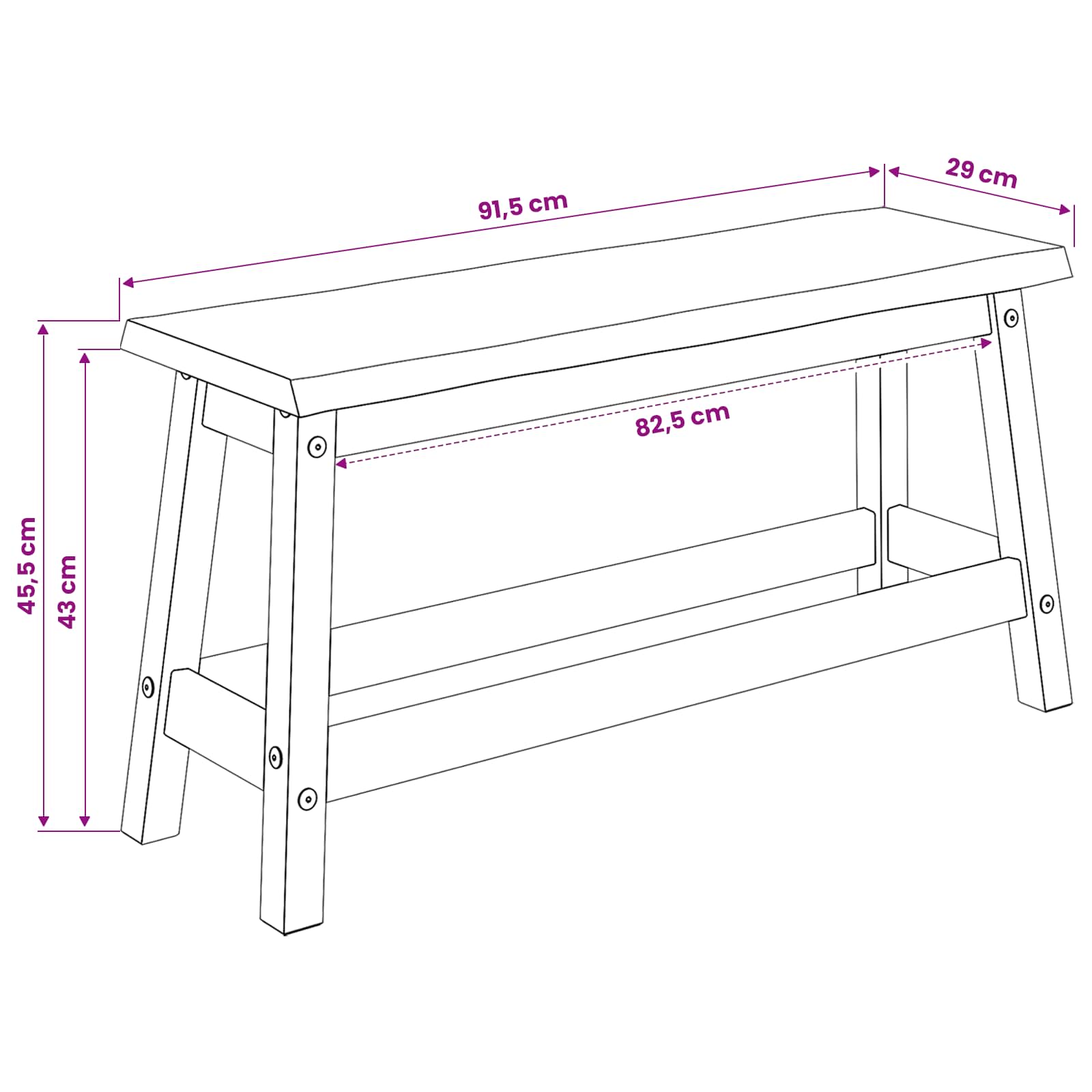 Καθιστικό Σαλονιού EKAI Λευκό 91,5 x 29 x 45,5 εκ - Pakobazaar