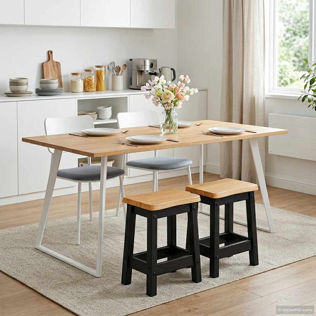Μπαρ σκαμπό EKAI 2 pcs Μαύρο 40 x 29 x 45,5 εκ - Pakobazaar