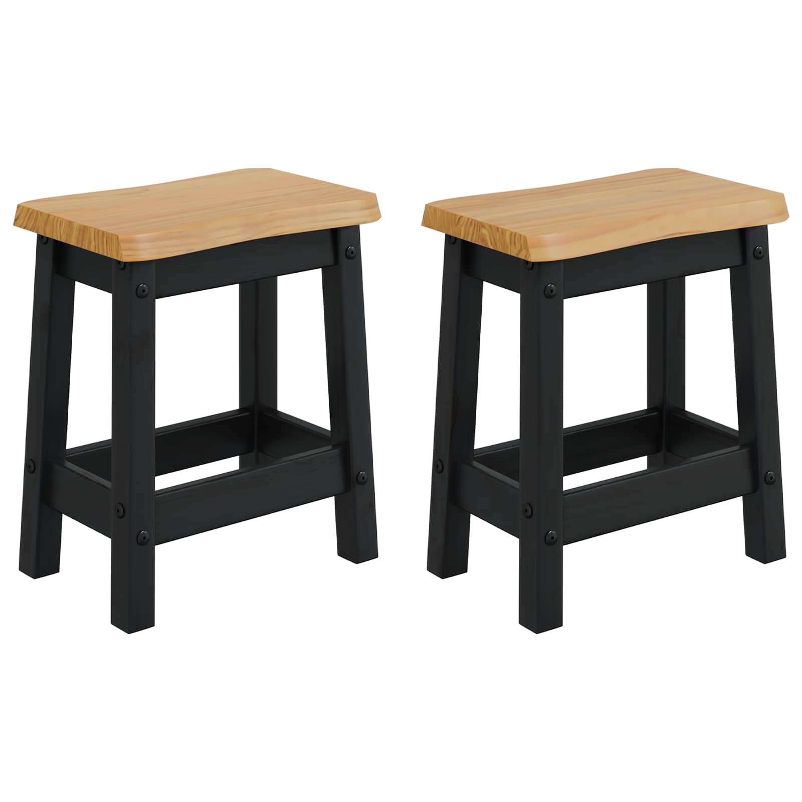 Μπαρ σκαμπό EKAI 2 pcs Μαύρο 40 x 29 x 45,5 εκ - Pakobazaar