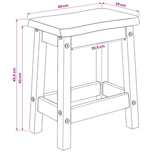 Μπαρ σκαμπό EKAI 2 pcs Μαύρο 40 x 29 x 45,5 εκ - Pakobazaar