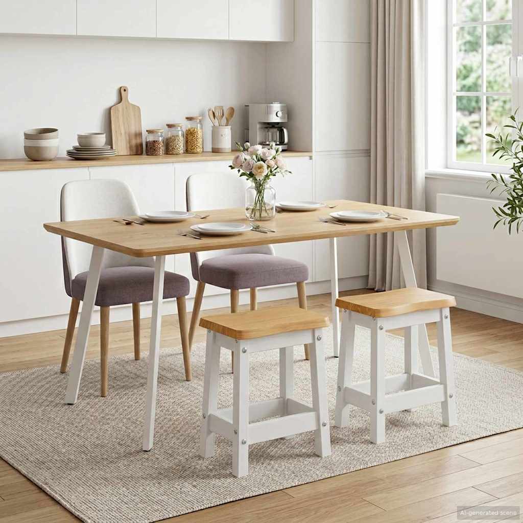 Μπαρ σκαμπό EKAI 2 pcs Λευκό 40 x 29 x 45,5 εκ - Pakobazaar