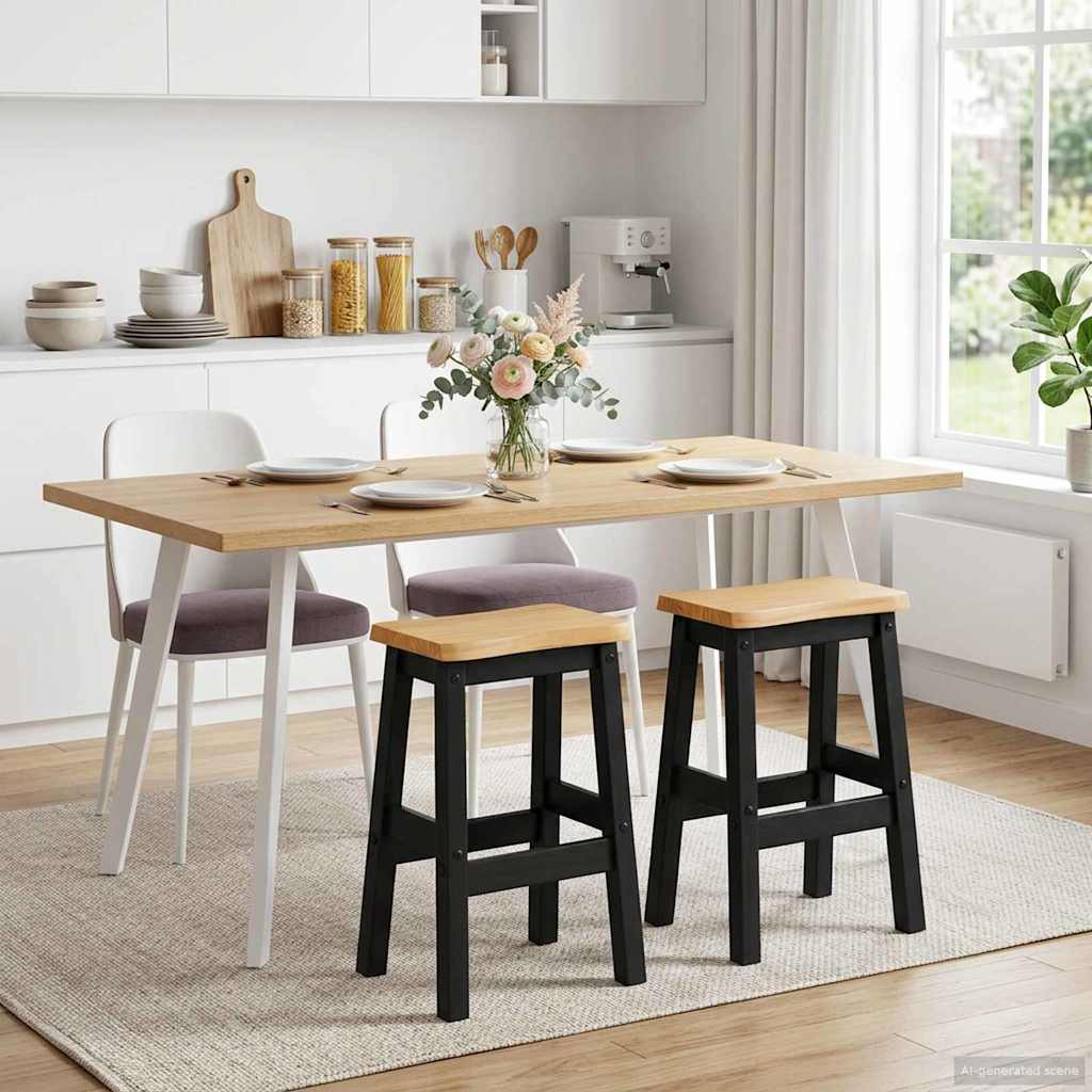 Υψηλό Μπαρ Σκαμπό EKAI 2 pcs Μαύρο 40 x 29 x 63 εκ. - Pakobazaar