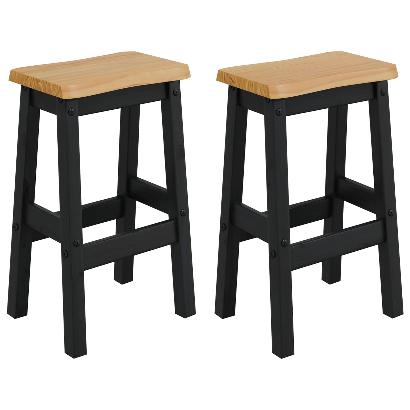 Υψηλό Μπαρ Σκαμπό EKAI 2 pcs Μαύρο 40 x 29 x 63 εκ. - Pakobazaar