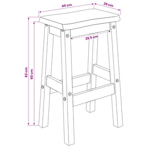 Υψηλό Μπαρ Σκαμπό EKAI 2 pcs Λευκό 40 x 29 x 63 εκ. - Pakobazaar