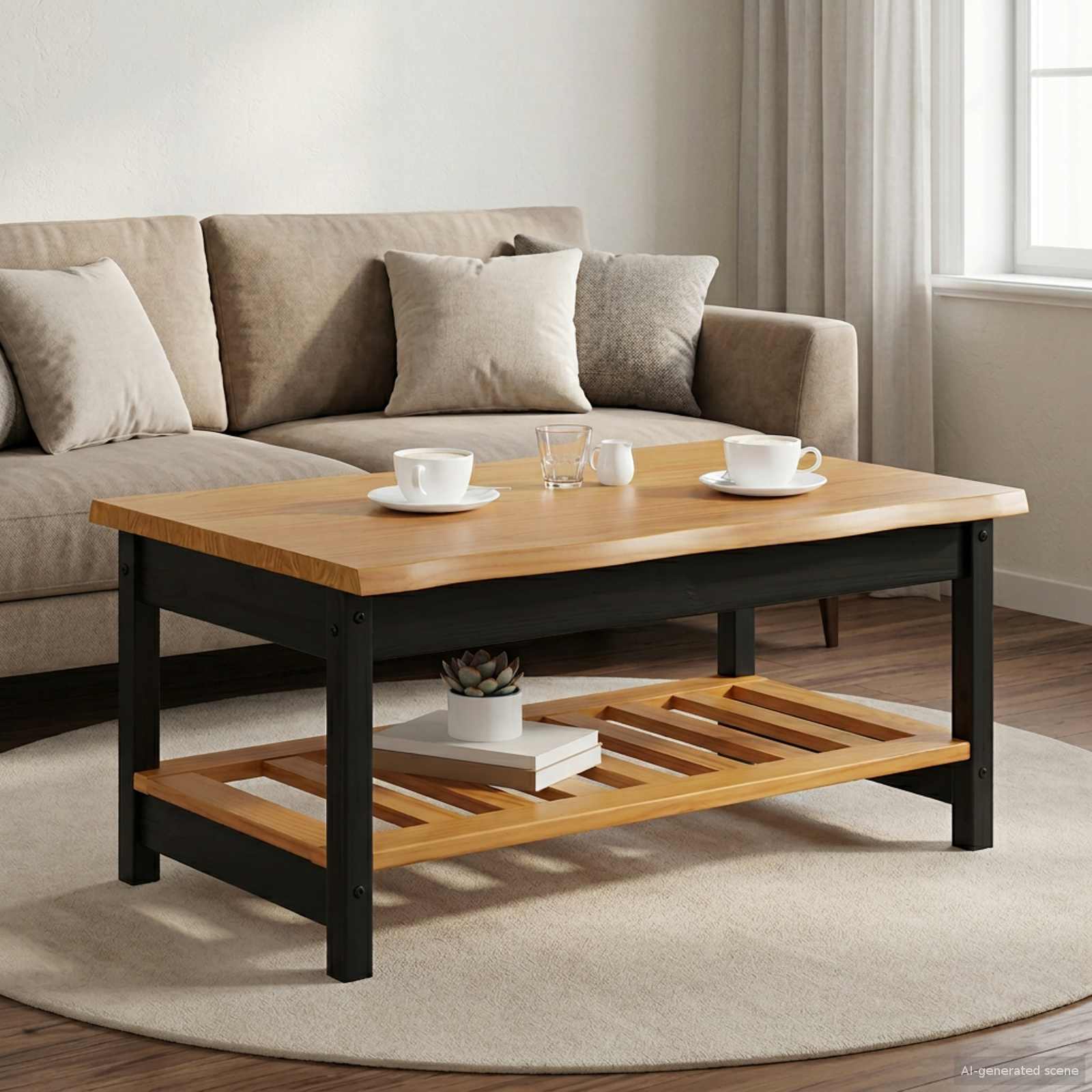 Τραπεζάκι σαλονιού EKAI Μαύρο 100 x 60 x 45,5 εκ. - Pakobazaar